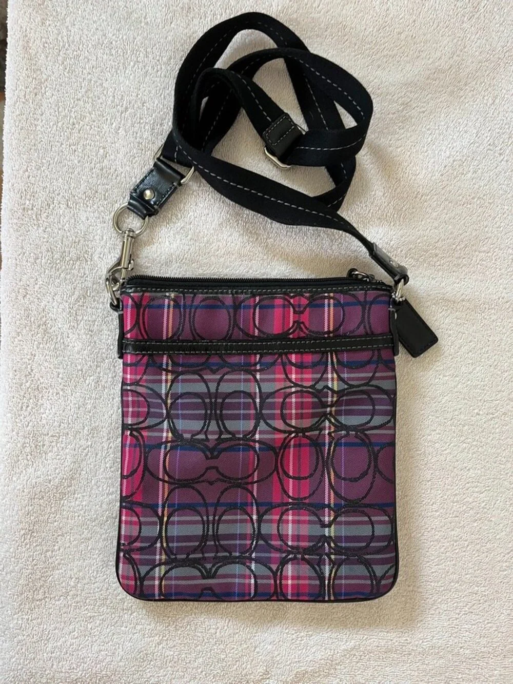 COACH Poppy Tartan Plaid Signature Crossbody Bag